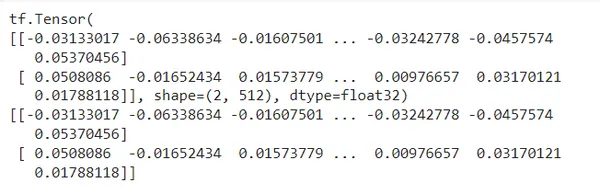  Output for above code